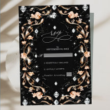 Luxe Black Floral Diamonds Wedding
