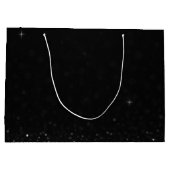 Luxe Black Glitter Cadeautas met Initialen (Achterkant)