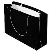 Luxe Black Glitter Cadeautas met Initialen (Achterkant Gekanteld)