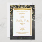 LUXE BLACK GOLD BIRTHDAY INVITATIE KAART (Voorkant)