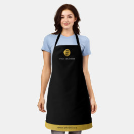 Luxe Black & Gold Business Logo Tekst Schort