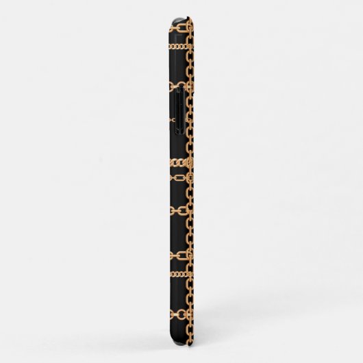 Luxe Black Gold Chain Pattern Monogram Case-Mate iPhone Case (Achterkant/rechts)