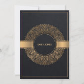 LUXE BLACK GOLD CLASSIC  MANDALA QUINCEANERA KAART (Achterkant)