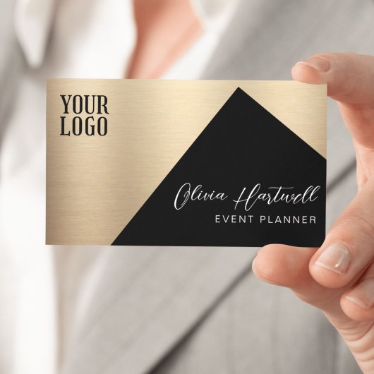 Luxe Black & Gold Event Planner Visitekaartje