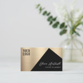 Luxe Black & Gold Event Planner Visitekaartje (Staand voorkant)