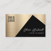 Luxe Black & Gold Event Planner Visitekaartje (Voorkant)