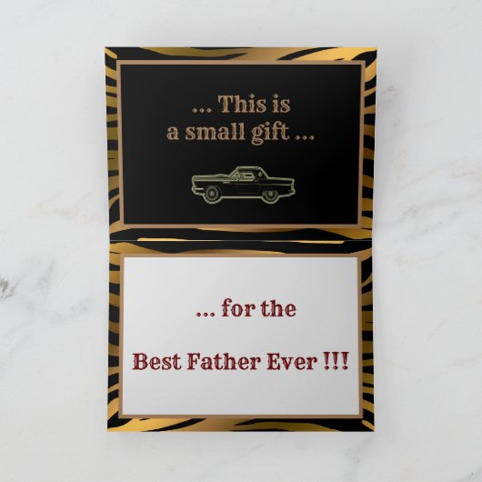 Luxe Black Gold Father Day Bedankkaart (Binnen)