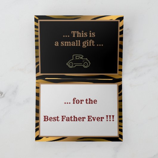 Luxe Black Gold Father Day Bedankkaart (Binnen)