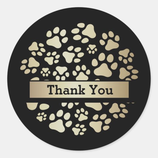 Luxe Black Gold Foil Pet Supply Store Ronde Sticker (Voorkant)