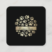Luxe Black Gold Foil Pet Supply Store Vierkante Visitekaartje (Voorkant)
