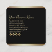 Luxe Black Gold Foil Pet Supply Store Vierkante Visitekaartje (Achterkant)