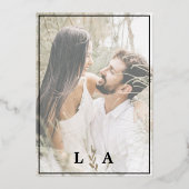 Luxe Black & Gold Folie Huwelijksuitnodiging Folie Uitnodiging (Achterkant)