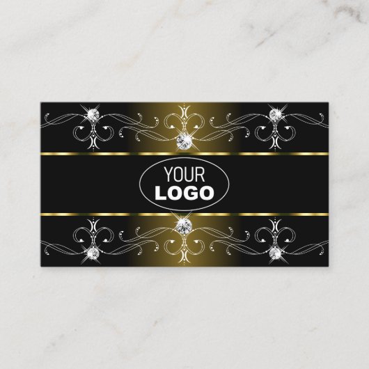 Luxe Black Gold  grenzen Logo en foto Visitekaartje (Voorkant)