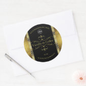 Luxe Black Gold-grenzen productlabels Logo Ronde Sticker (Envelop)
