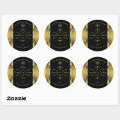 Luxe Black Gold-grenzen productlabels Logo Ronde Sticker (Vel)