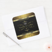 Luxe Black Gold-grenzen productlabels Logo Vierkante Sticker (Envelop)
