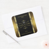Luxe Black Gold-grenzen productlabels Logo Vierkante Sticker (Envelop)