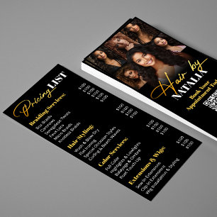 Luxe Black Gold Hair Salon Services Prijslijst Menu