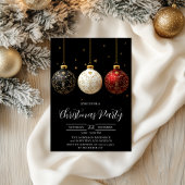 Luxe Black & Gold kerstfeest uitnodiging