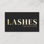 Luxe Black Gold Lash Technician Visitekaartje (Voorkant)