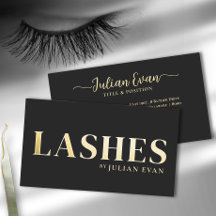 Luxe Black Gold Lash Technician Visitekaartje