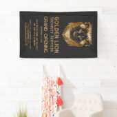 Luxe Black Gold Lion Business Logo Grand Opening Spandoek (Insitu)
