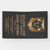 Luxe Black Gold Lion Business Logo Grand Opening Spandoek (Horizontaal)
