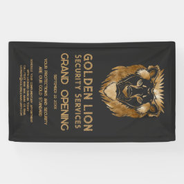 Luxe Black Gold Lion Business Logo Grand Opening Spandoek
