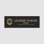 Luxe Black Gold Lion Business Logo Tagline Naamplaatje (Voorkant)