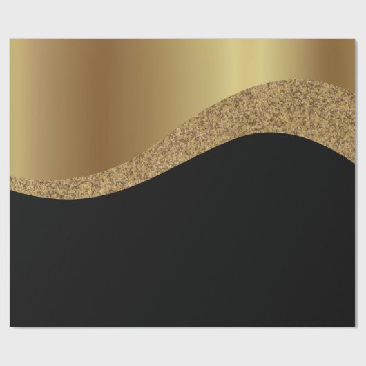 LUXE BLACK GOLD PATROON WRAPPING PAPIER GIFT WRAP (Vlak)