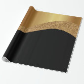 LUXE BLACK GOLD PATROON WRAPPING PAPIER GIFT WRAP (Uitgerold)