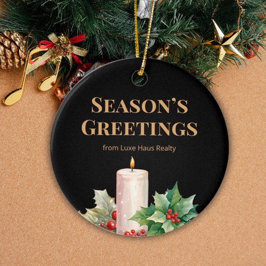 Luxe Black & Gold Real Estate Ornament