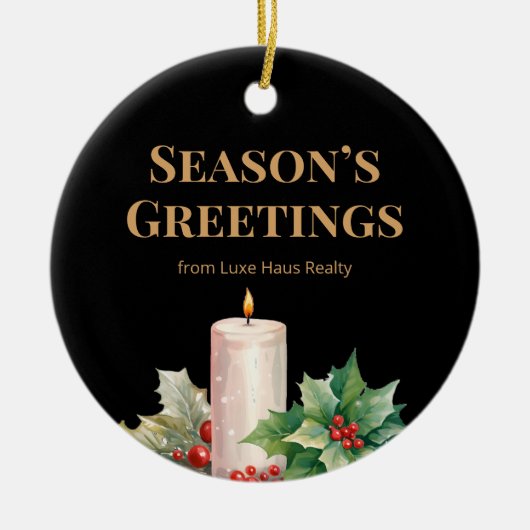 Luxe Black & Gold Real Estate Ornament (Voorkant)