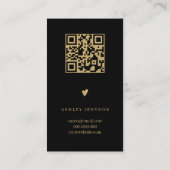 Luxe Black Gold Review Bedankt QR Code Visitekaartje (Achterkant)