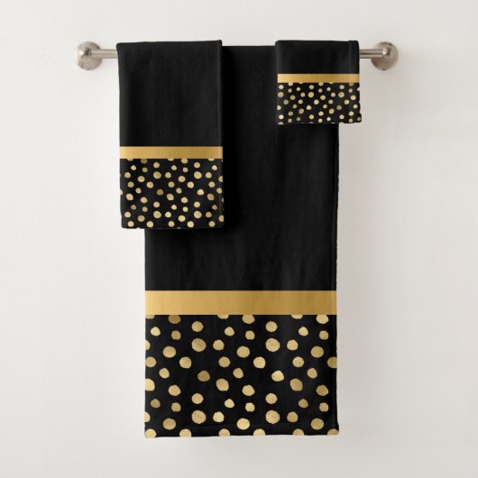 LUXE BLACK GOLD SPOT BATHROOM TOWEL SET BAD HANDDOEK (Insitu)