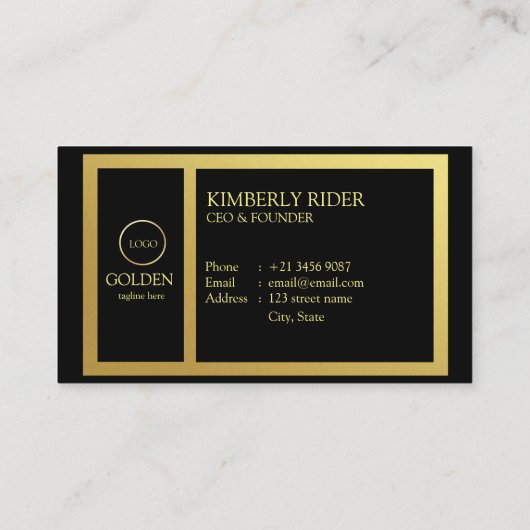 Luxe Black Gold  Visitekaartje (Achterkant)