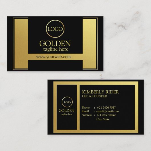 Luxe Black Gold Visitekaartje (Voorkant / Achterkant)