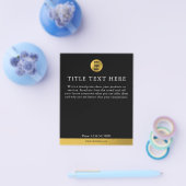 Luxe Black & Gold Zakelijke Logo Marketing Flyer (Enkel)