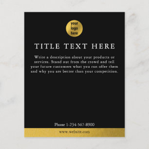 Luxe Black & Gold Zakelijke Logo Marketing Flyer