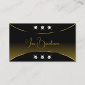 Luxe Black met Gold Decor Sparkle Diamonds Luxe Visitekaartje (Voorkant)