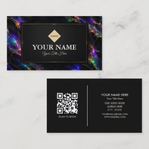Luxe Black Opal Stenen Schoonheidssalon Visitekaartje