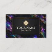 Luxe Black Opal Stenen Schoonheidssalon Visitekaartje (Voorkant)