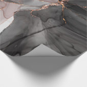 LUXE BLACK PINK FLOATING ROOS WRAPPING PAPIER (Hoek)