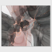 LUXE BLACK PINK FLOATING ROOS WRAPPING PAPIER (Vlak)