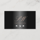 Luxe Black Roos Gold Sparging Diamonds Monogram Visitekaartje (Voorkant)