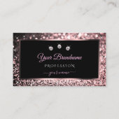 Luxe Black Roos Gold Sparking Glitter Diamonds Visitekaartje (Voorkant)