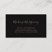 Luxe Black Roos Gold Sparkle Glitter Drips Visitekaartje (Achterkant)