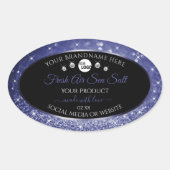 Luxe Black Royal Blue Glitter Product Label Logo (Voorkant)