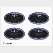 Luxe Black Royal Blue Glitter Product Label Logo (Vel)