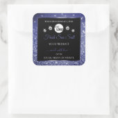 Luxe Black Royal Blue Glitter Product Label Logo (Tas)
